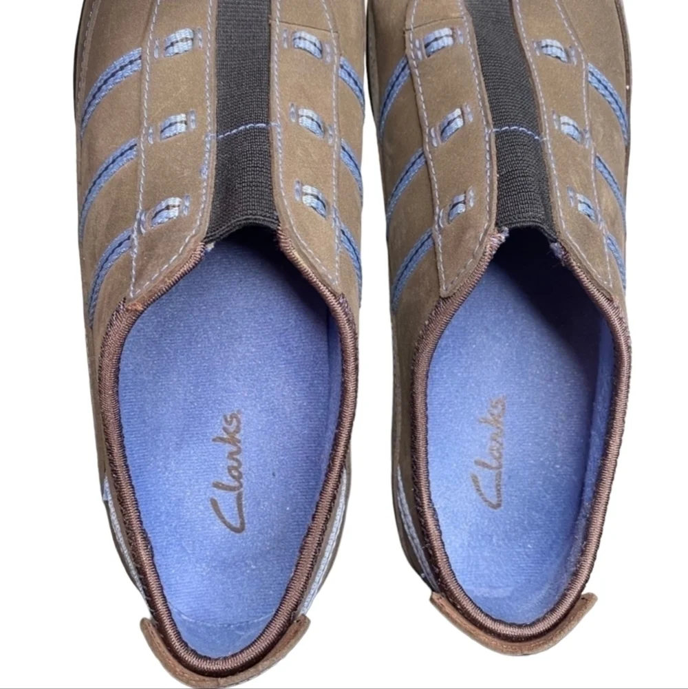 Clarks Leather Bellevue Cedar Brown Slip On Loafers 8.5 - Picture 5 of 6